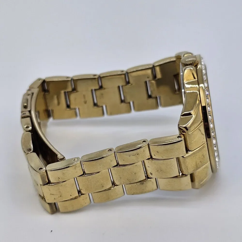 Armitron‎ Women's Watch 40MM Black Dial Gold Tone Bracelet Band 6.5